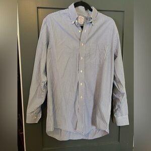 Men’s blue and white striped dress shirt